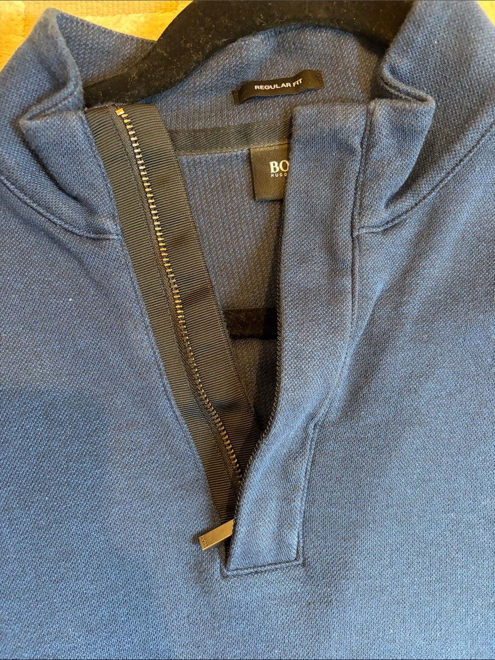BOSS Men's Royal Blue Zip-Up Mock Neck Sweater - Picture 4 of 6